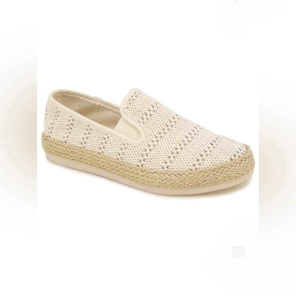 ESPRIT cream and tan Crochet Espadrilles canvas sneakers slip-ons